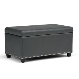 Amelia - Storage Ottoman Bench - Stone Grey