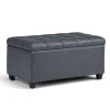 Sienna - Storage Ottoman Bench - Stone Grey
