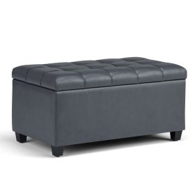 Sienna - Storage Ottoman Bench - Stone Grey