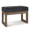 Milltown - Footstool Small Ottoman Bench - Distressed Black