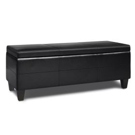 Afton - Storage Ottoman Bench - Midnight Black
