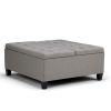 Harrison - Coffee Table Storage Ottoman - Dove Grey