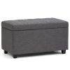 Darcy - Storage Ottoman Bench - Slate Grey
