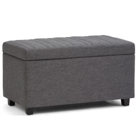 Darcy - Storage Ottoman Bench - Slate Grey