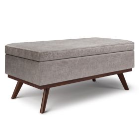 Owen - Lift Top Large Coffee Table Storage Ottoman - Distressed Grey