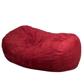 Firefly 6.5 Foot Suede Cylindrical Bean Bag, Red