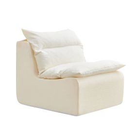 Accent Armless Chair Lazy Floor Seating, Leisure Accent Single Couch with Backrest Fireside Chair Sofa Lounger for Living Room, Bedroom, Office