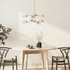 8-Light Metal Chandelier with Globe Bulbs