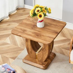 Modern Minimalist Wood Texture Sticker-Patterned MDF Square Coffee Table. Add a quiet and cozy atmosphere to your home.Wood color,MDF coffee table