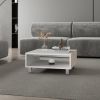 White Coffee Table with Open Storage