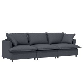 [New+Video] 94*35" 3 Seat Sofa Module for Modular Sectional Sofa,Wide Seat,Chenille Cloud Couch with Throw Pillows