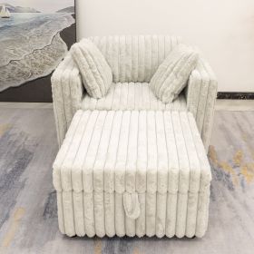 44.9"Soft Rabbit Plush Modular Sofa Single - Very Comfortable & Stylish. Matches 30.7" Ottoman with Hydraulic Lift. Ideal for Bedroom & Living Room