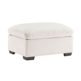 Cloudies Storage Ottoman White Velvet