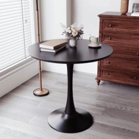 Modern Round Dining Table, ∅31.5'' Kitchen Dining Room Furniture, Coffee Table, Leisure Table, Living Room Table, Black, Thanksgiving, Black Friday