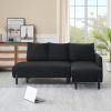 79.50 inches long, Velvet Sofa Fabric, with three matching pillows and spacious and comfortable seats, for Apartment Office Living Room - Black