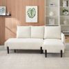 79.50 inches long, Velvet Sofa Fabric, with three matching pillows and spacious and comfortable seats, for Apartment Office Living Room - Beige