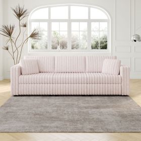 106.3" Soft Modular 3-person Sofa - Highly Comfortable & Distinctive Design. Ideal for Bedroom & Living Room. Light Pink. Modern & Plush Furniture Cho