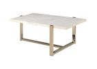 Feit Faux Marble Top & Champagne Finish Coffee Table
