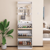 Mirror Shoe Cabinet With 3 Flip-Tier Drawers, Mirror Shoe Rack Organizer Store Ample Shoes