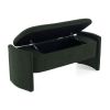 Elegant Long - shaped Storage Ottoman Bench of boucle material with Simple and Grand Design, Dark Green