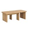 47.24*23.62 inch and 35.43*31.49 inch Rectangle Wood Detachable Coffee Table, Single L Shape Farmhouse Coffee Table for Dining Room, Garden, oak