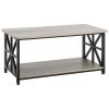 lVEVOR 40" Farmhouse Coffee Table, Rectangle Coffee Table with Open Storage Compartment, Wooden Rustic Cocktail Table for Living Room, Bedroom
