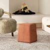 Clyde 14" Tapered Square Upholstered Ottoman, Spice Orange