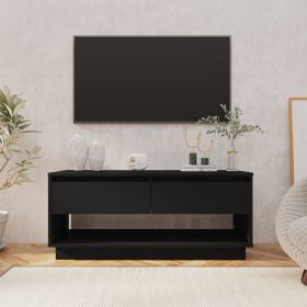 TV Cabinet Black 40.2"x16.1"x17.3" Engineered Wood