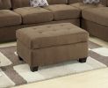 Cocktail Ottoman Waffle Suede Fabric Truffle Color W Tufted Seats Ottomans Hardwoods Living Room