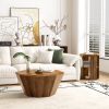 31.5 "Octagonal Natural Rubber wood Set of Two Coffee Table, Coffee Table, Living Room Bedroom(Set of Two Pieces)