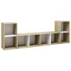 TV Cabinets 4 pcs White and Sonoma Oak 28.3"x13.8"x14.4" Engineered Wood