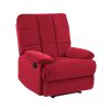 Reclining Chair Red Velvet Upholstery Square Tufted Back Pillowtop Arms Solid Wood Furniture Modern Living Room Recliner 1pc