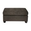 1pc Ottoman Tufted Detail Chocolate Microfiber Upholstered Modern Living Room Furniture