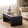 Living Room Wood Table, Versatile Table ,Black Wood Coffee Table,Modern Black Solid Wood Coffee Table