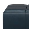 Avalon - Storage Ottoman - Distressed Dark Blue