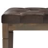 Waverly - Tufted Ottoman Bench - Distressed Brown