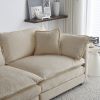 Modular Sectional Sofa for Living Room,U Shaped Couch 5 Seater Convertible Sectional Couch with 1 Ottoman ,Beige Chenille
