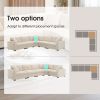 [Video]106" Convertible L Shaped Sectional Sofa,Corduroy Corner Couch with Armrest Storage,Cup Holders,USB Charger,Irregular Corner