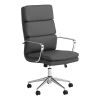 Grey and Chrome Upholstered Office Chair with Casters