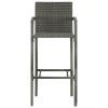 Bar Stools 4 pcs Gray Poly Rattan