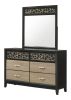 Selena Modern & Contemporary Mirror Made with Wood in Black and Natural