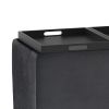 Avalon - Storage Ottoman - Distressed Black
