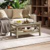 HOMCOM Glass Coffee Table, Modern Farmhouse Center Table with Storage, Side Table for Living Room with Classic X-Bar Style Sides, Gray