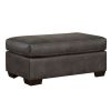 Tirana Contemporary Fabric Cocktail Ottoman, Sequoia Ash