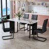 Table and chair set. 1 table and 4 chairs. Rectangular dining table, white imitation marble tabletop