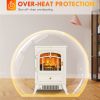 HOMCOM 22" Electric Fireplace Heater, Freestanding Fire Place Stove with Realistic LED Flames and Logs, and Overheating Protection, 750W/1500W, Beige