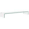 TV Stand/Monitor Riser Glass Clear 43.3"x11.8"x5.1"