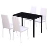 Five Piece Dining Table and Chair Set Black and White