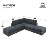 [VIDEO provided][New]93"Modern Sectional Sofa with Vertical Stripes,5-Seat Armless Couch Set with Convertible Ottomans,Various Combinations
