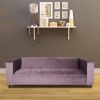 Velvet Sofa for Living Room, Modern 3-Seater Sofas Couches for Bedroom, Office, and Apartment with Solid Wood Frame (Lavender)